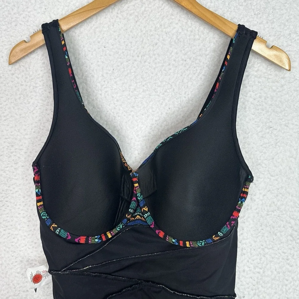 Miraclesuit Escape One Piece Swimsuit Womens 16 Multi Raya Del Sol Tummy Control